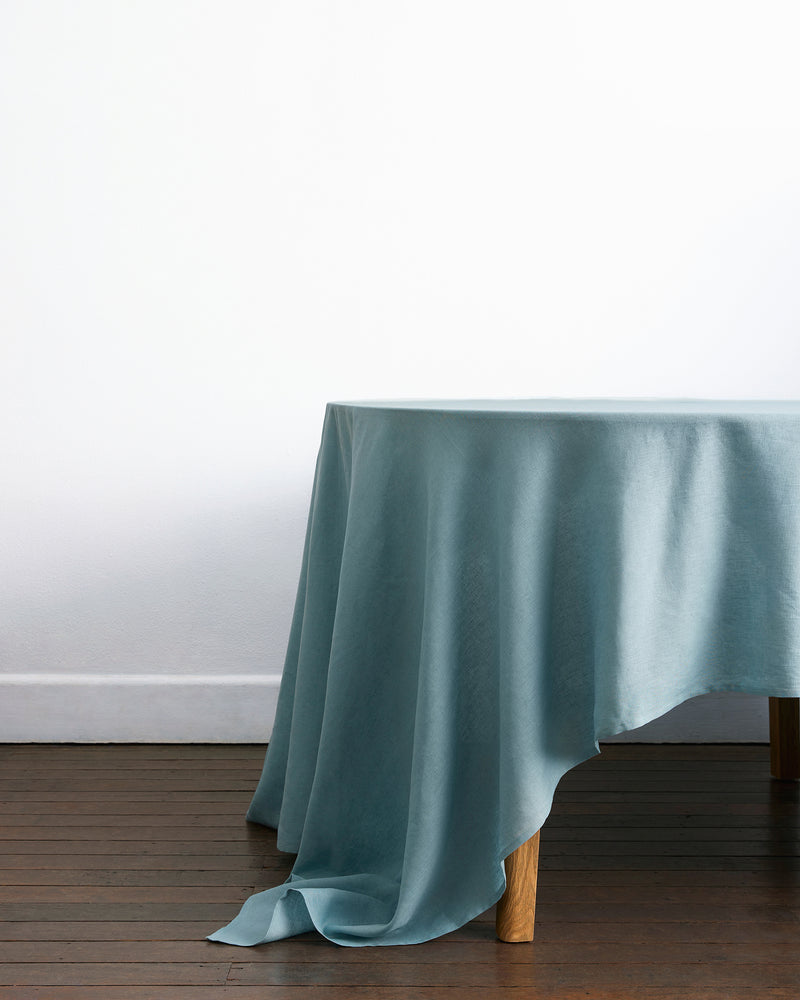 Lagoon 100% French Flax Linen Tablecloth