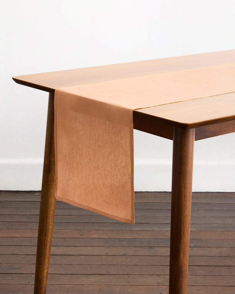 Terracotta 100% French Flax Linen Table Runner