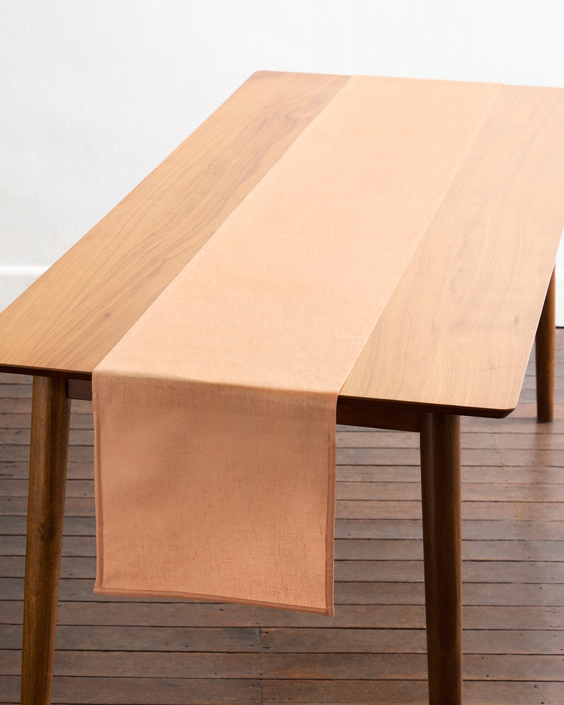Terracotta 100% French Flax Linen Table Runner