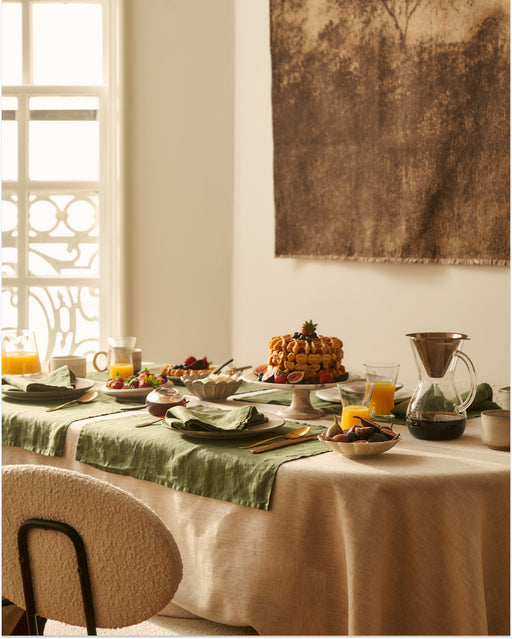 Olive 100% French Flax Linen Placemats (Set of Four)