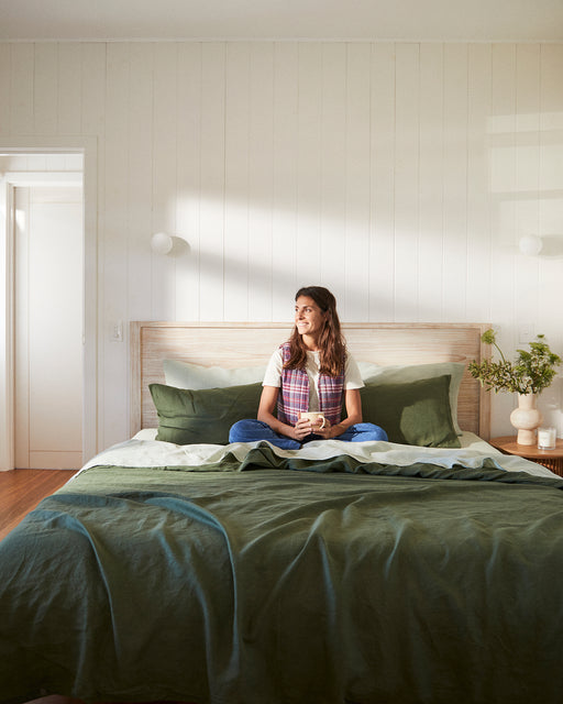 Olive & Sage 100% French Flax Linen Bedding Bundle