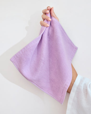 Violet 100% Cotton Terry Face Washers (Set of Two)