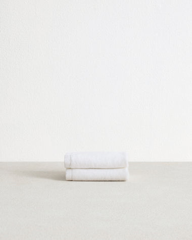 Crisp White 100% Cotton Terry Face Washers (Set of Two)
