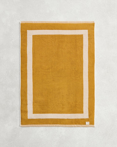 Crème & Turmeric Two-Toned 100% Cotton Terry Bath Mat