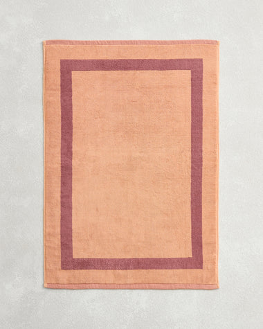 Terracotta & Pink Clay Two-Toned 100% Cotton Terry Bath Mat