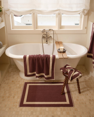 Crème & Cacao Two-Toned 100% Cotton Terry Bath Mat