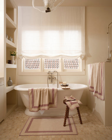 Lavender & Crème Two-Toned 100% Cotton Terry Bath Sheet
