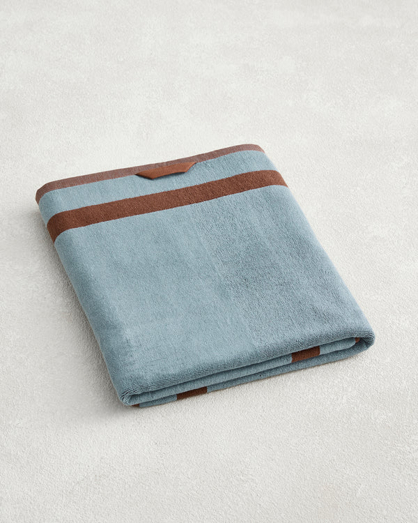 Cacao & Lagoon Two-Toned 100% Cotton Terry Bath Sheet