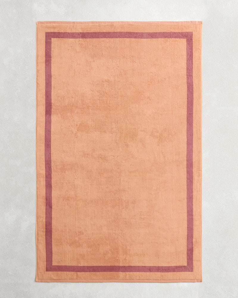 Terracotta & Pink Clay Two-Toned 100% Cotton Terry Bath Sheet Bundle