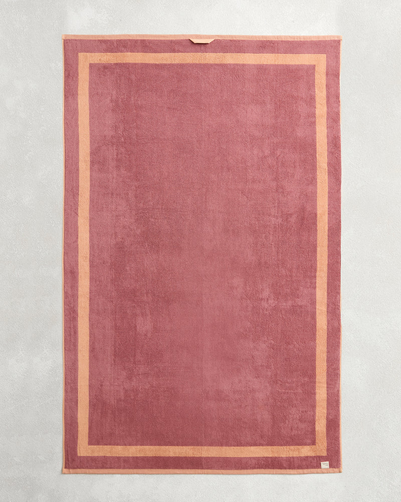 Terracotta & Pink Clay Two-Toned 100% Cotton Terry Bath Sheet Bundle