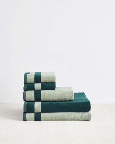 Forest & Sage Two-Toned 100% Cotton Terry Bath Sheet Bundle