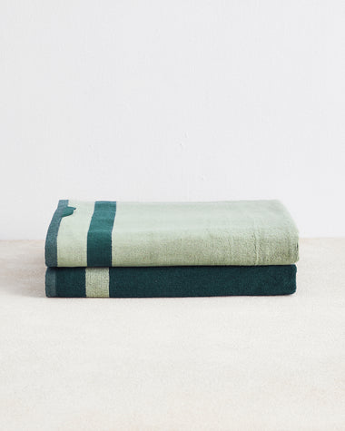Forest & Sage Two-Toned 100% Cotton Terry Bath Sheets (Set of Two)