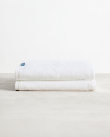 Crisp White 100% Cotton Terry Bath Sheets (Set of Two)