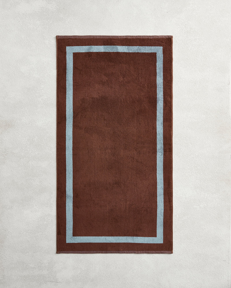 Cacao & Lagoon Two-Toned 100% Cotton Terry Bath Towels (Set of Two)
