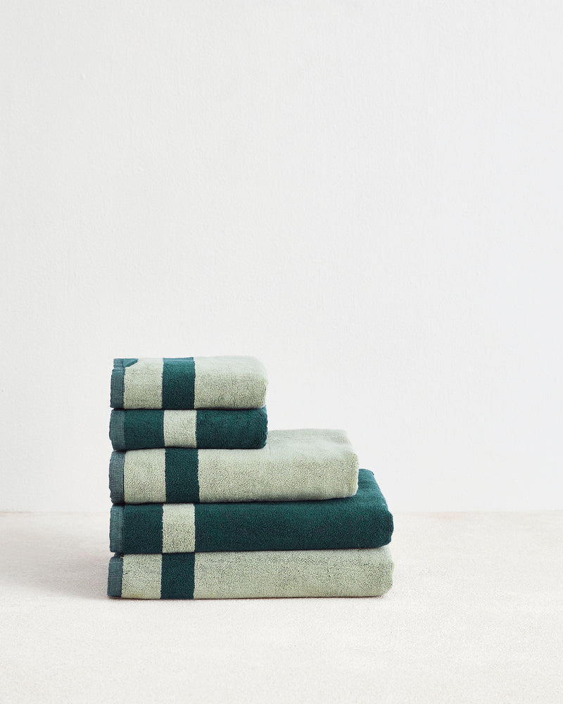 Forest & Sage Two-Toned 100% Cotton Terry Bath Towel Bundle