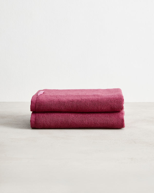Berry 100% Cotton Terry Bath Towels (Set of Two)