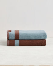 Cacao & Lagoon Two-Toned 100% Cotton Terry Bath Towels (Set of Two) - view