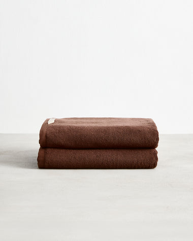Espresso 100% Cotton Terry Bath Towels (Set of Two)