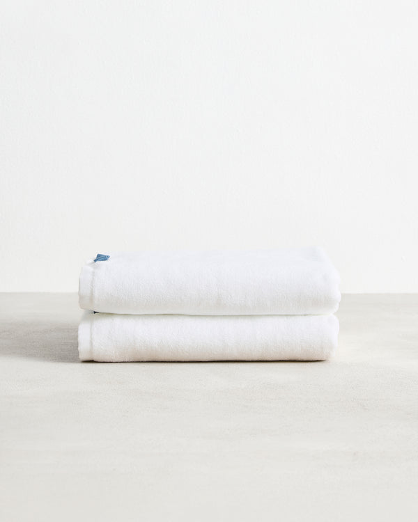 Crisp White 100% Cotton Terry Bath Towels (Set of Two)
