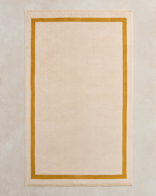 Crème & Turmeric Two-Toned 100% Cotton Terry Bath Sheet