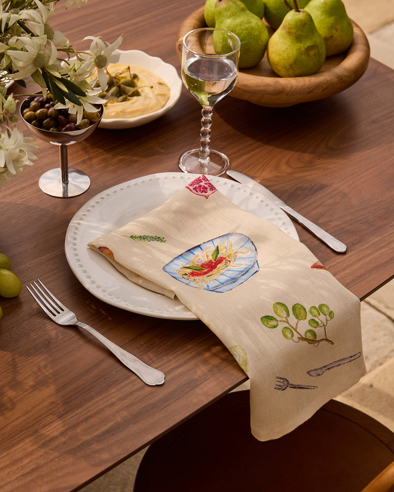 La Tavola 100% French Flax Linen Napkins (Set of Four)