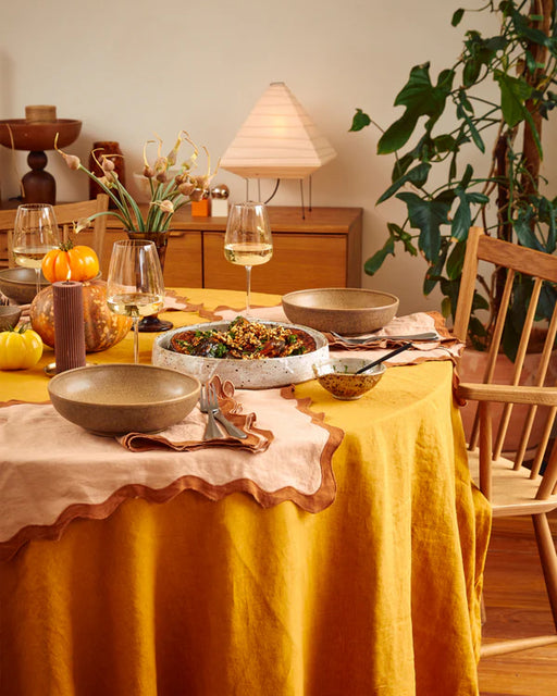 Turmeric 100% French Flax Linen Tablecloth