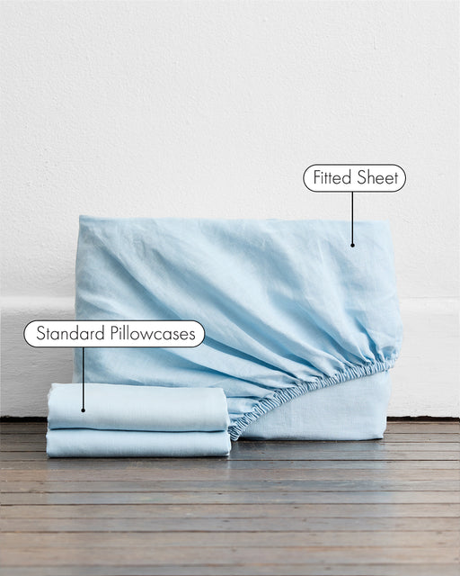 Coast 100% French Flax Linen Fitted Sheet Set