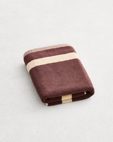 Crème & Cacao Two-Toned 100% Cotton Terry Bath Mat