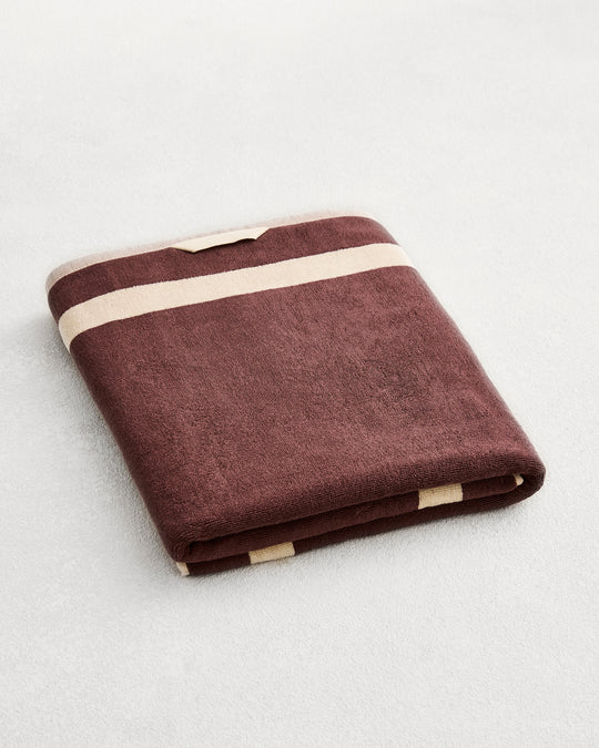 Crème & Cacao Two-Toned 100% Cotton Terry Bath Sheet