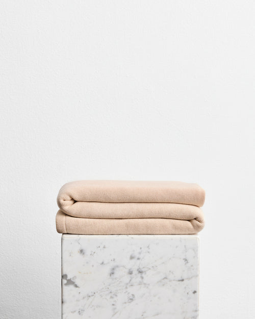 Latte Cotton & Wool Mix Blanket