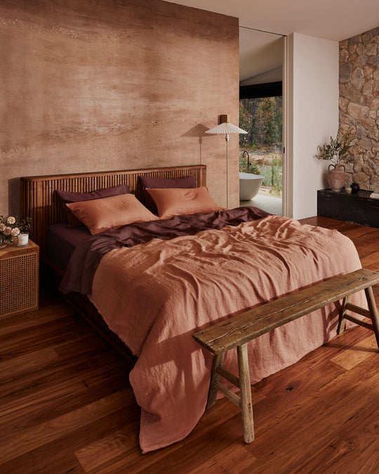 Cacao 100% French Flax Linen Fitted Sheet