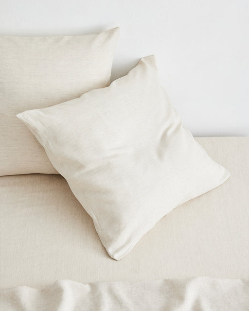 Oatmeal & White Stripe 100% French Flax Linen European Pillowcases (Set of Two)