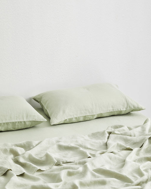 Sage 100% French Flax Linen Fitted Sheet