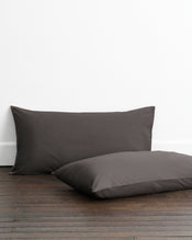 Graphite 100% Organic Cotton King Pillowcases (Set of Two) - view