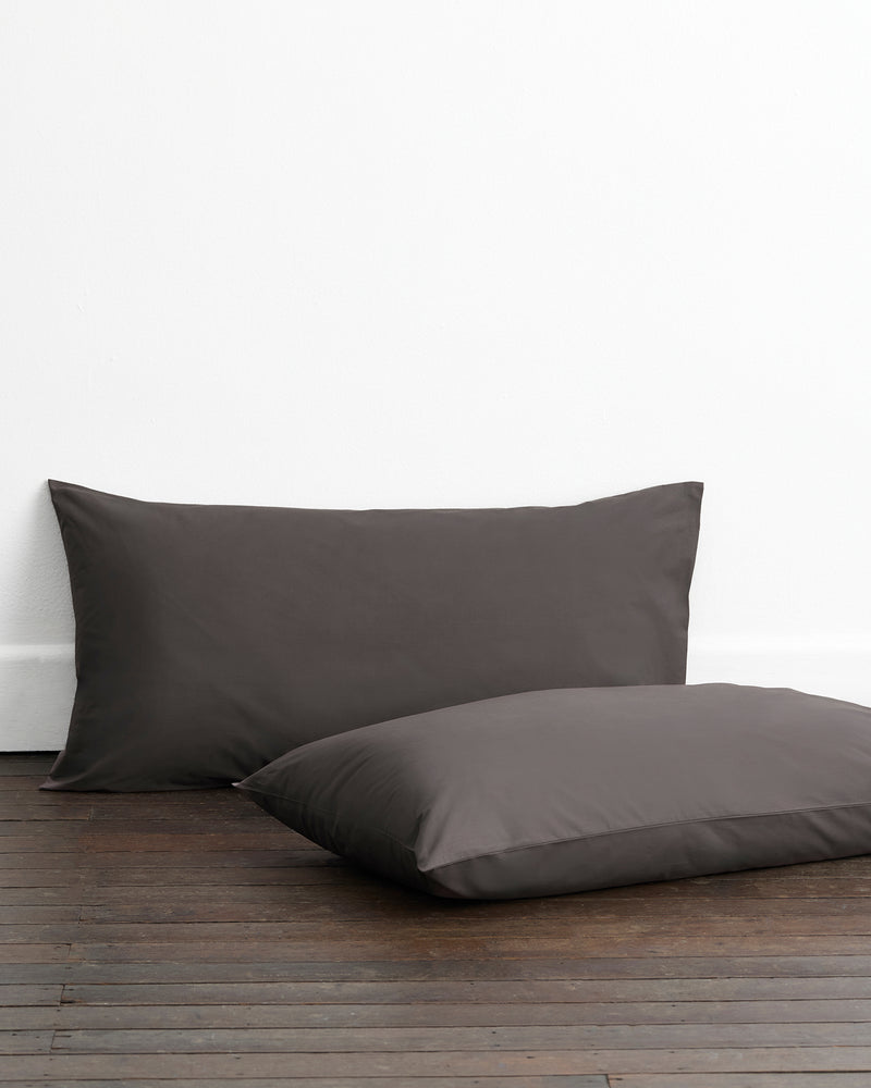 Graphite 100% Organic Cotton King Pillowcases (Set of Two)