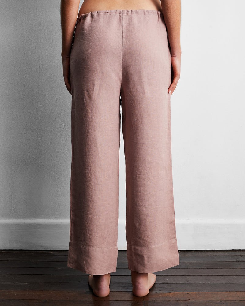 Lavender 100% French Flax Linen Pants