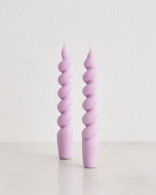 Love Ally x Bed Threads Swirl Candle in Lilac (Set of Two)