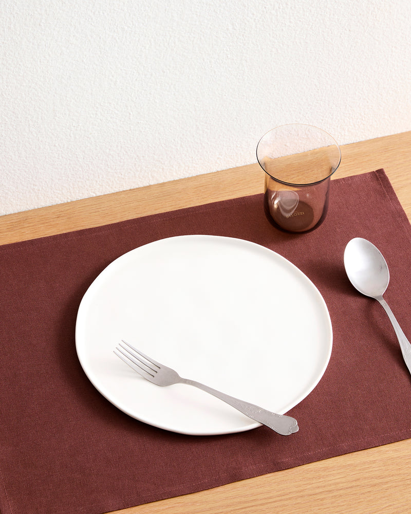 Cacao 100% French Flax Linen Placemats (Set of Four)