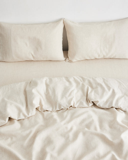 Oatmeal & White Stripe 100% French Flax Linen Pillowcases (Set of Two)