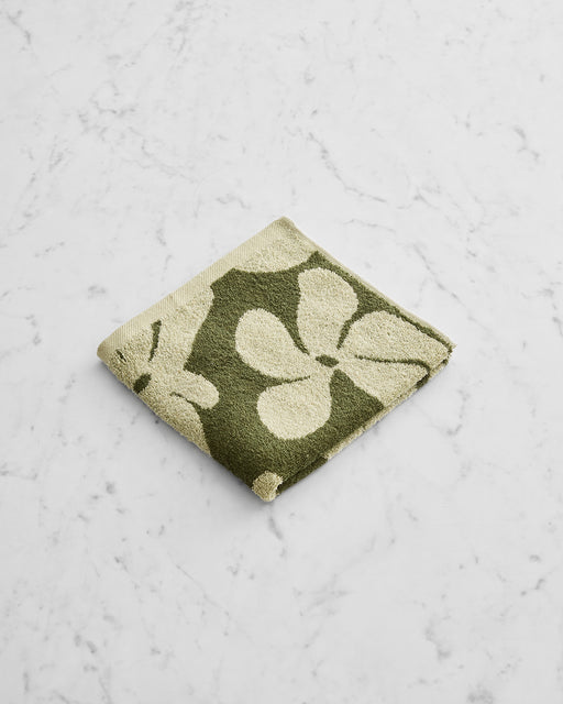 Sage & Olive Floral 100% French Flax Linen Terry Hand and Face Towel