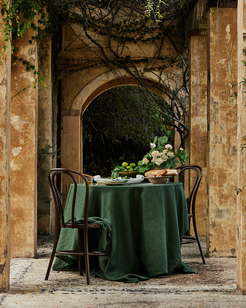 Olive 100% French Flax Linen Tablecloth