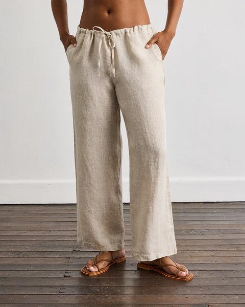 Lounge Linen Pants in Oatmeal – Bed Threads