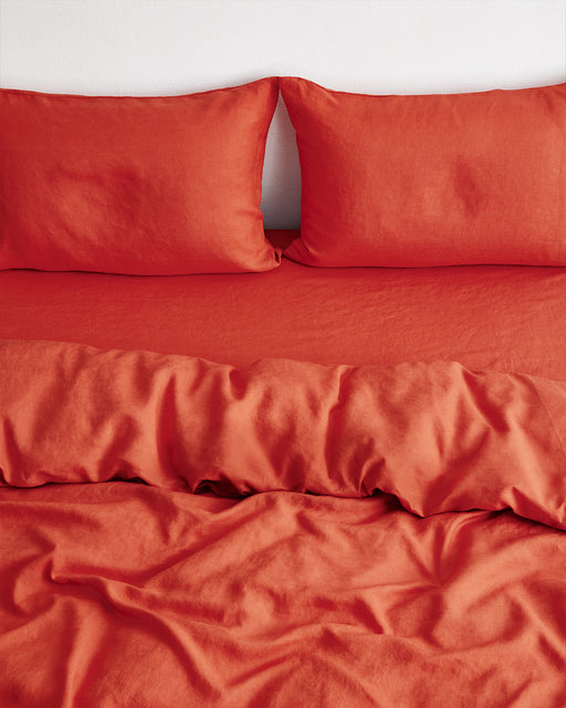 Paprika 100% French Flax Linen Pillowcases (Set of Two)