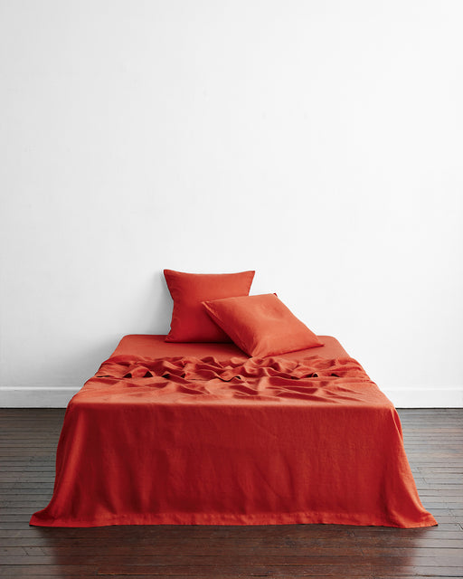 Paprika 100% French Flax Linen European Pillowcases (Set of Two)