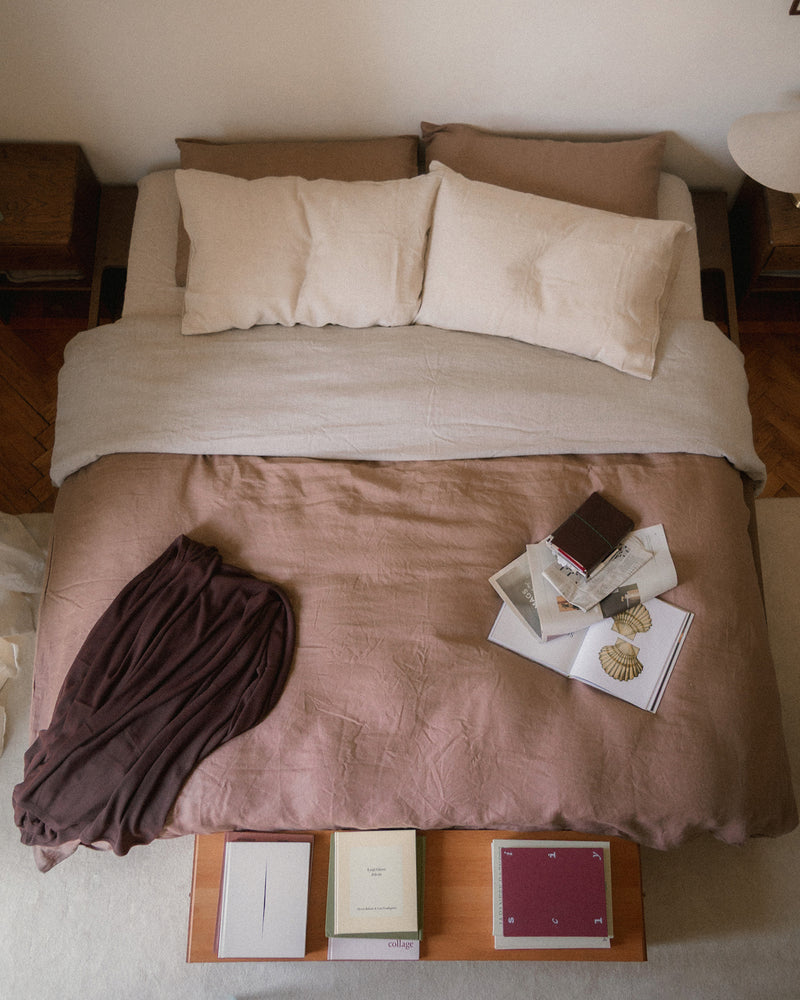 Crème 100% French Flax Linen Fitted Sheet