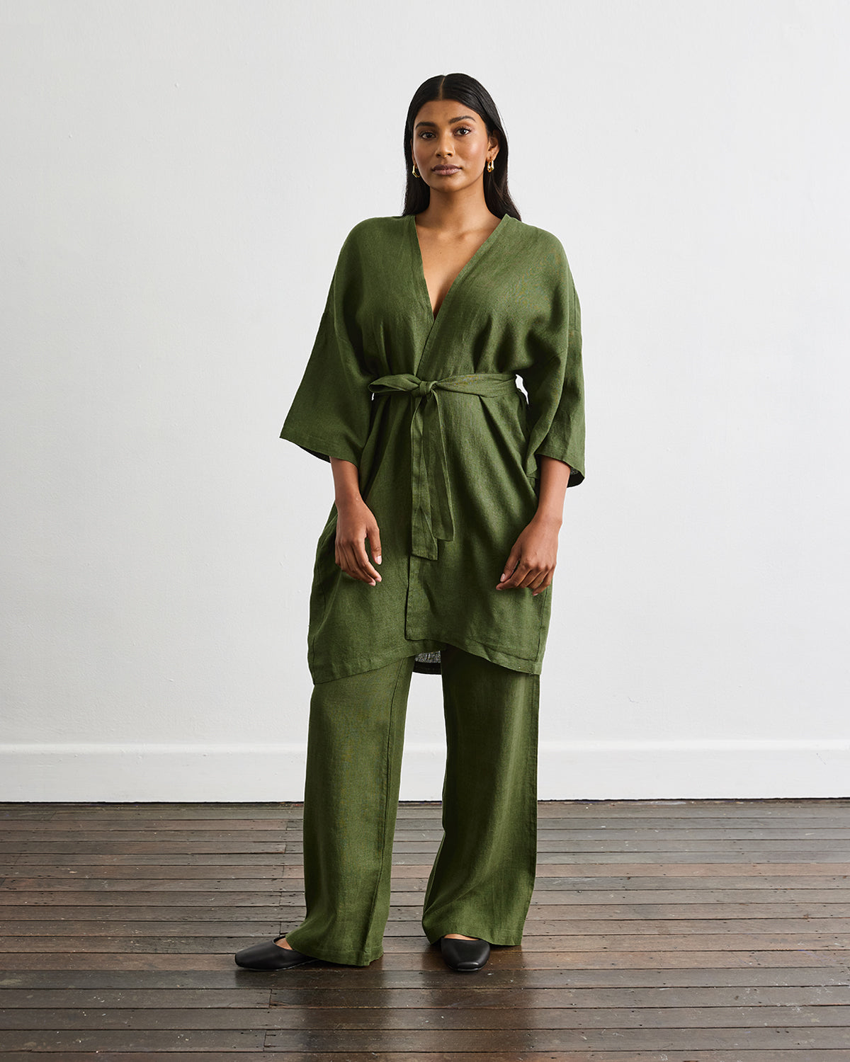 Cabana Short Robe in Olive