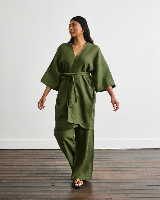 Cabana Short Robe in Olive