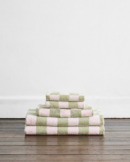 Rosewater & Sage Check Terry Bath Towel Bundle