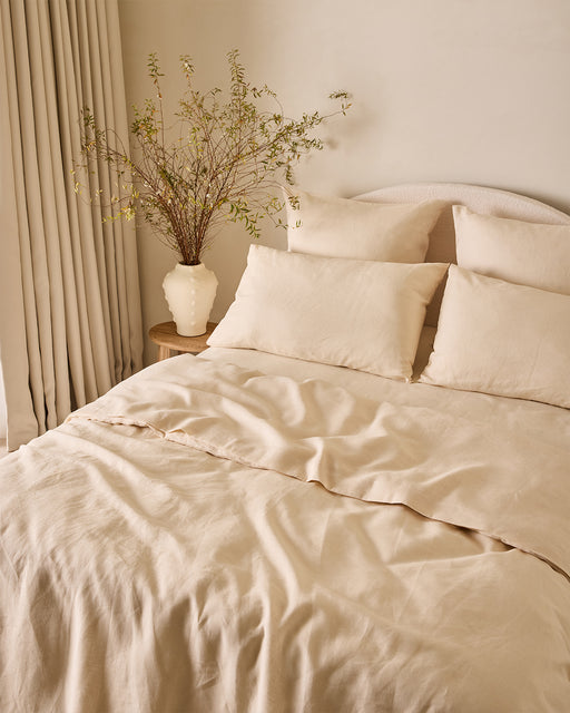 Crème 100% French Flax Linen European Pillowcases (Set of Two)