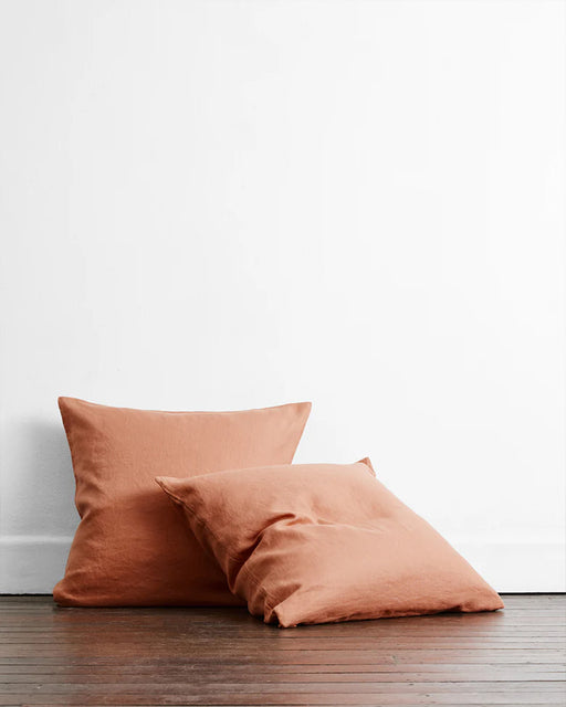 Terracotta & Hazelnut 100% French Flax Linen Quilt Bedding Bundle